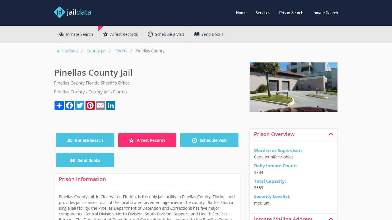 Pinellas County Jail: Who's in Jail, Visitation, Inmates Records